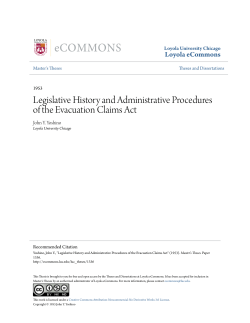 Legislative History and Administrative Procedures of the Evacuation