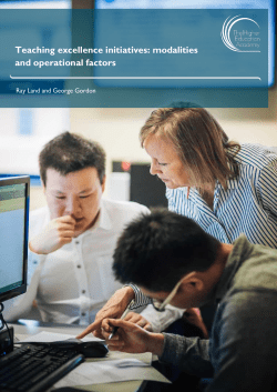 Teaching excellence initiatives: modalities and operational factors