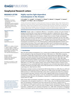 Highly reactive light-dependent monoterpenes in the Amazon