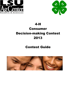 4-H Consumer Decision-making Contest 2013