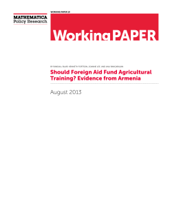 Should Foreign Aid Fund Agricultural Training? Evidence from