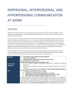 impersonal, interpersonal, and hyperpersonal communication at work