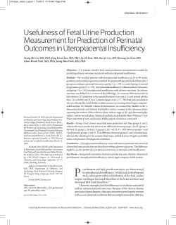 Usefulness of Fetal Urine Production Measurement for Prediction of