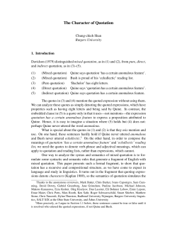 The Character of Quotation - Indiana University Computer Science
