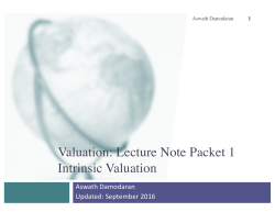Discounted Cash Flow Valuation