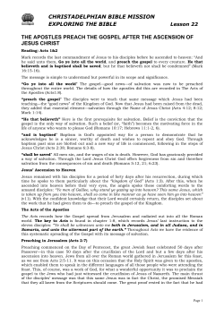 Lesson 22 - Christadelphian Bible Mission