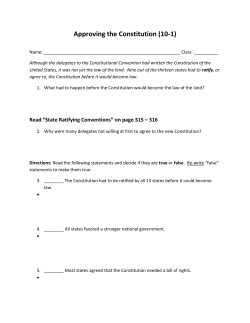 Approving the Constitution (10-1)