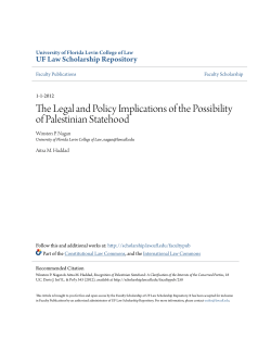The Legal and Policy Implications of the Possibility of Palestinian