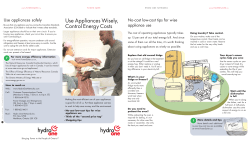 Use Appliances Wisely, Control Energy Costs