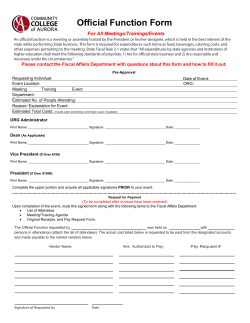 Official Function Form