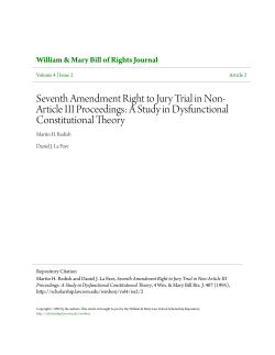 Seventh Amendment Right to Jury Trial in Non