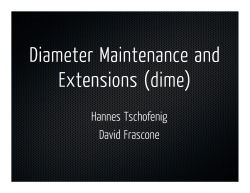 Diameter Maintenance and Extensions (dime)