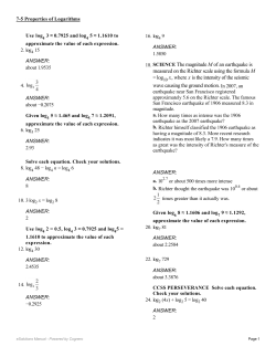 18. SCIENCE The magnitude M of an earthquake is measured on
