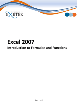 Introduction to Excel formulae and functions