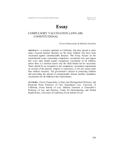 Compulsory Vaccination Laws Are Constitutional
