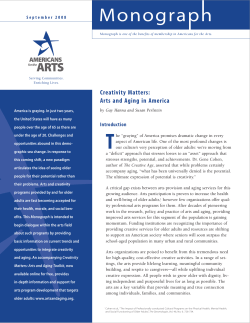 Creativity Matters: Arts and Aging in America: Monograph