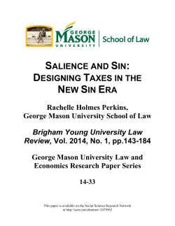 salience and sin: designing taxes in the new sin era