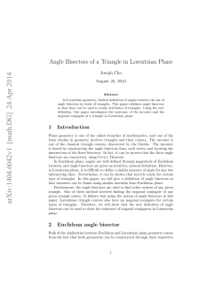 Angle Bisectors of a Triangle in Lorentzian Plane