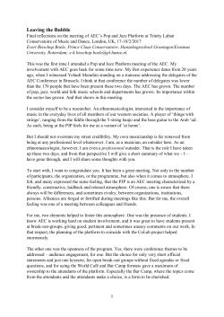 Final reflections AEC PJP 2017 EBB