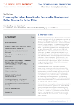 Financing the Urban Transition for Sustainable Development: Better