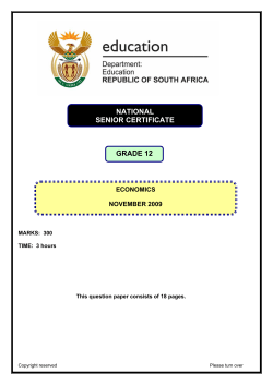 Economics - Department of Basic Education