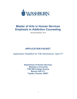Master of Arts in Human Services Emphasis in Addiction Counseling