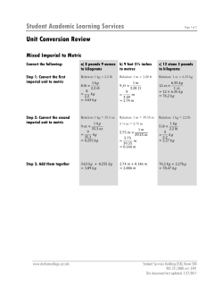 Unit Conversions Review 2 (Mixed Units) Solution