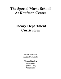 The Special Music School At Kaufman Center Theory