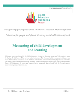 Measuring of child development and learning - UNESDOC