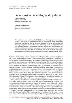 Letter-position encoding and dyslexia
