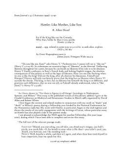 Hamlet: Like Mother, Like Son