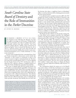 South Carolina State Board of Dentistryand the Role