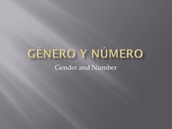 G&eacute;nero y N&uacute;mero