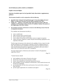 SCOTTISH QUALIFICATIONS AUTHORITY English Advanced