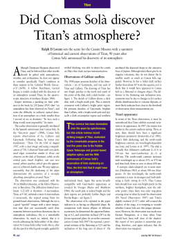Did Comas Sol&agrave; discover Titan`s atmosphere?