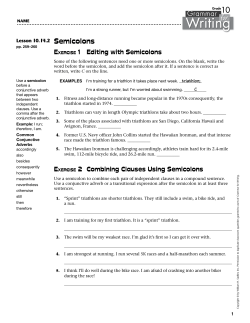 Semicolons - Sadlier Connect
