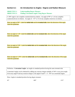 Section(6.1((( An(Introduction(to(Angles