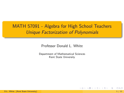 Episode 6 Slides - Department of Mathematical Sciences