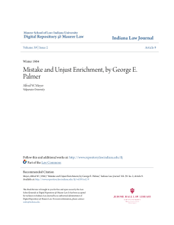 Mistake and Unjust Enrichment, by George E. Palmer