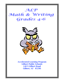 Accelerated Learning Program Gilbert Public Schools 140 S Gilbert