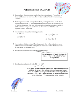 pyrotechnics examples - Beacon Learning Center