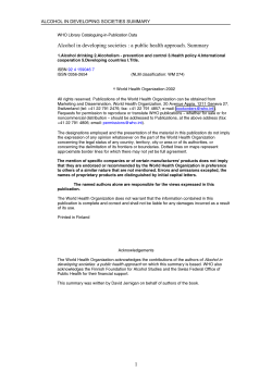 A summary of - World Health Organization