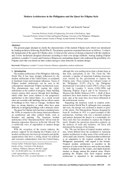 Modern Architecture in the Philippines and the - J