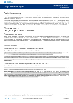 Portfolio summary Work sample 1: Design project: Seed to sandwich