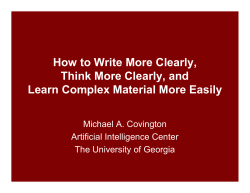 How to Write More Clearly, Think More Clearly, and Learn Complex