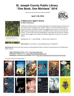 St. Joseph County Public Library “One Book, One Michiana” 2016