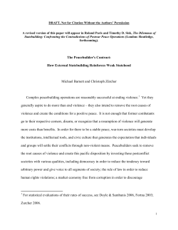 The Peacebuilder`s Contract