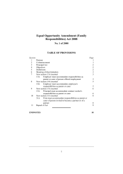 Equal Opportunity Amendment (Family Responsibilities) Act 2008