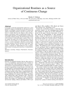 Organizational Routines as a Source of Continuous