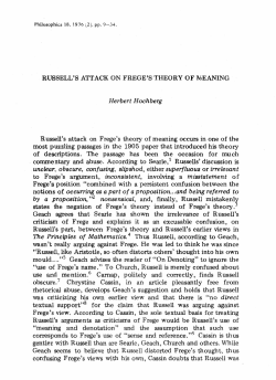 Russell`s attack on Frege`s theory of meaning